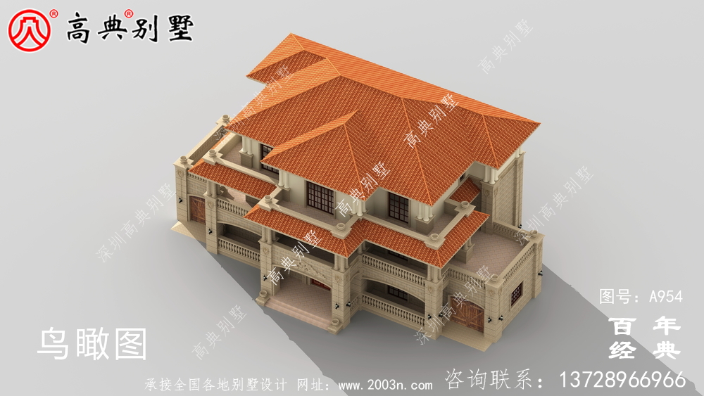 歐式古典三層別墅設(shè)計工程圖紙及效果圖_鄉(xiāng)村三層別墅設(shè)計