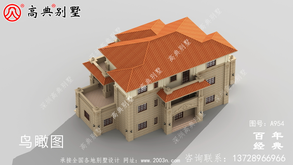 歐式古典三層別墅設(shè)計工程圖紙及效果圖_鄉(xiāng)村三層別墅設(shè)計
