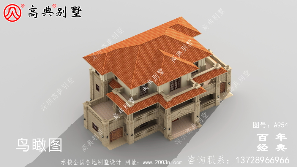 歐式古典三層別墅設(shè)計工程圖紙及效果圖_鄉(xiāng)村三層別墅設(shè)計