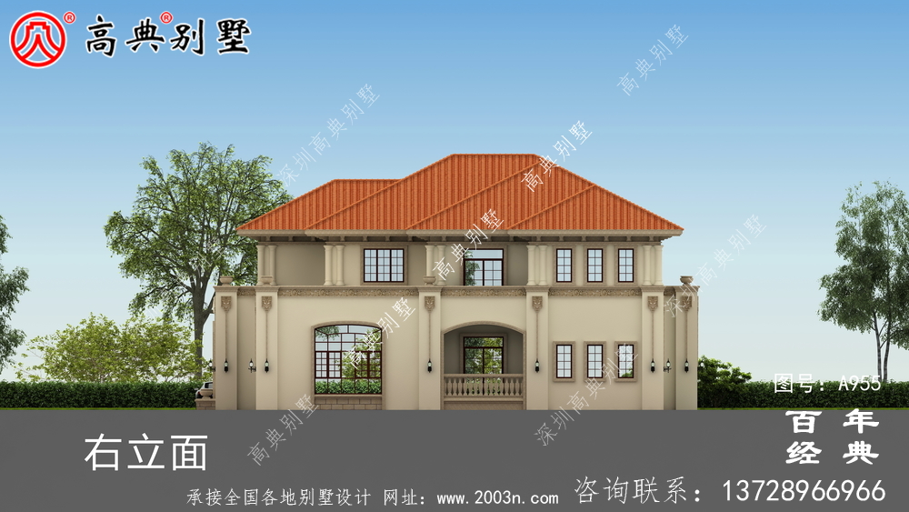 新農(nóng)村復(fù)式二層別墅設(shè)計(jì)圖紙及效果圖_鄉(xiāng)村雙層建造房屋設(shè)計(jì)圖