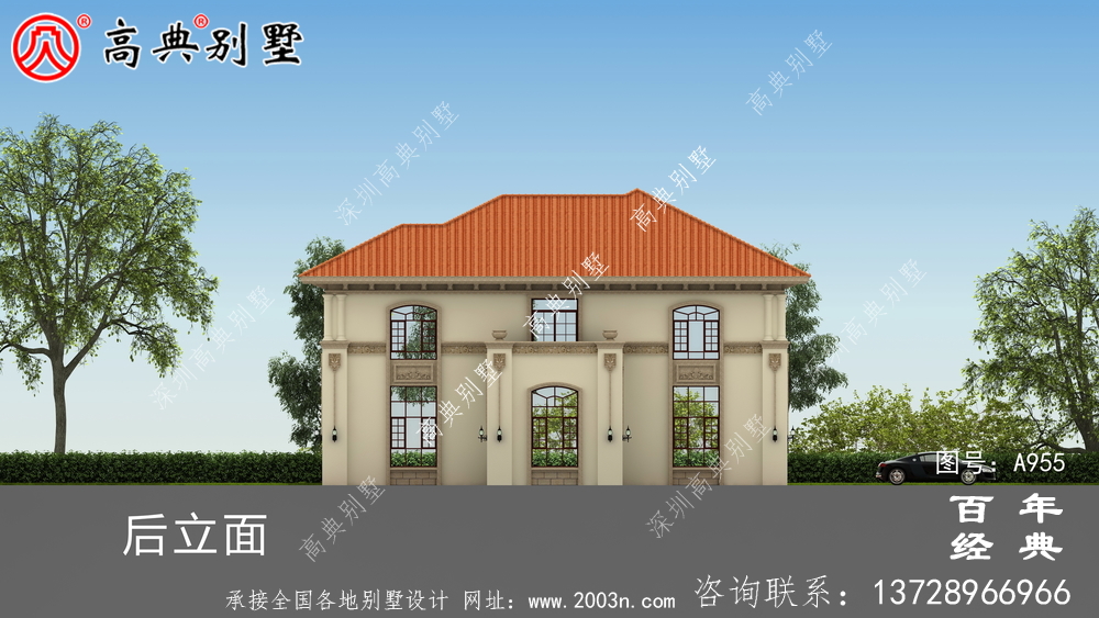 新農(nóng)村復(fù)式二層別墅設(shè)計(jì)圖紙及效果圖_鄉(xiāng)村雙層建造房屋設(shè)計(jì)圖