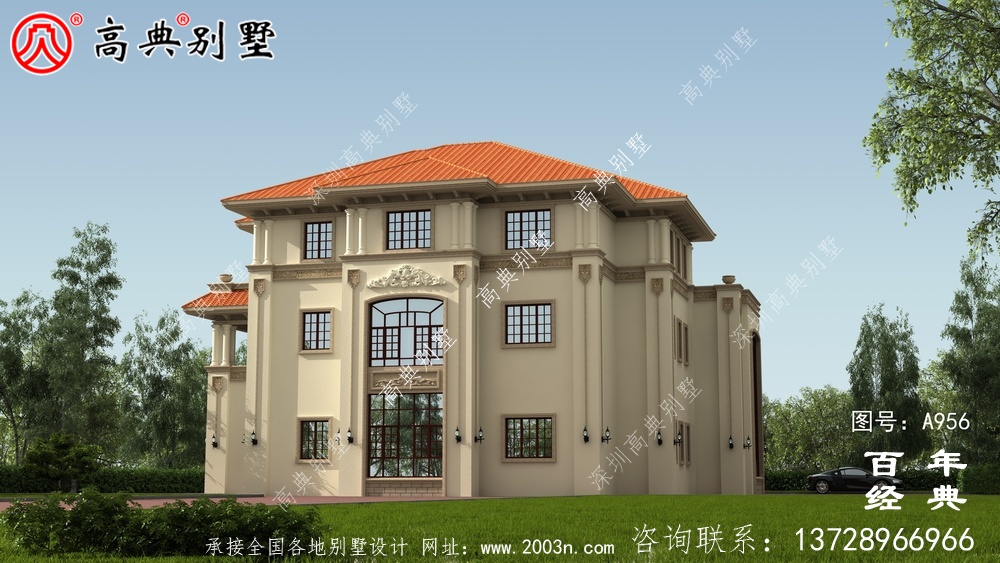 最新歐式三層別墅設計圖紙及效果圖_三層別墅外觀效果圖