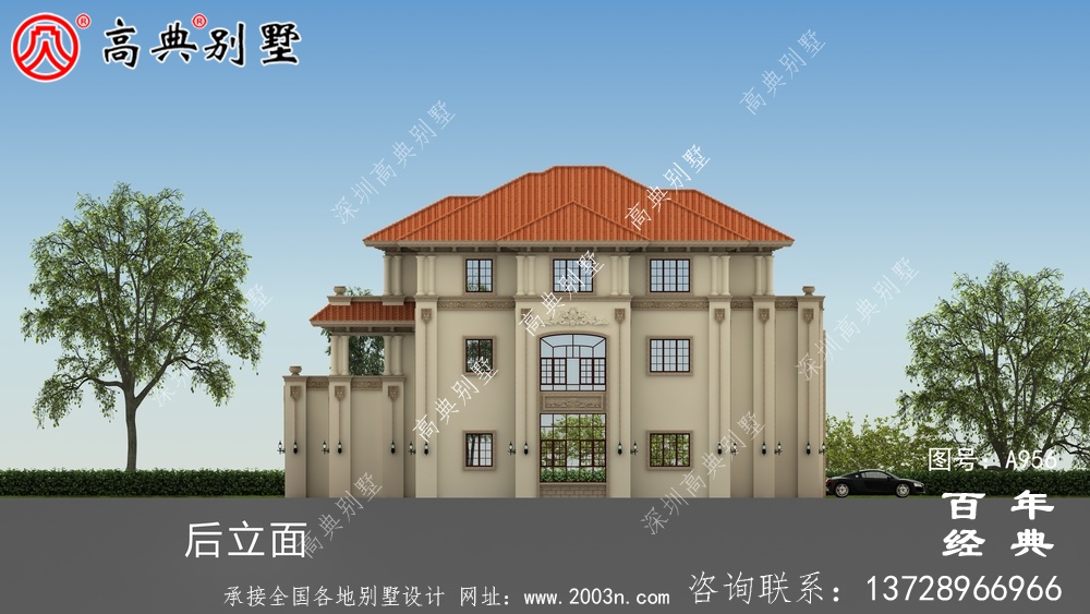 最新歐式三層別墅設計圖紙及效果圖_三層別墅外觀效果圖