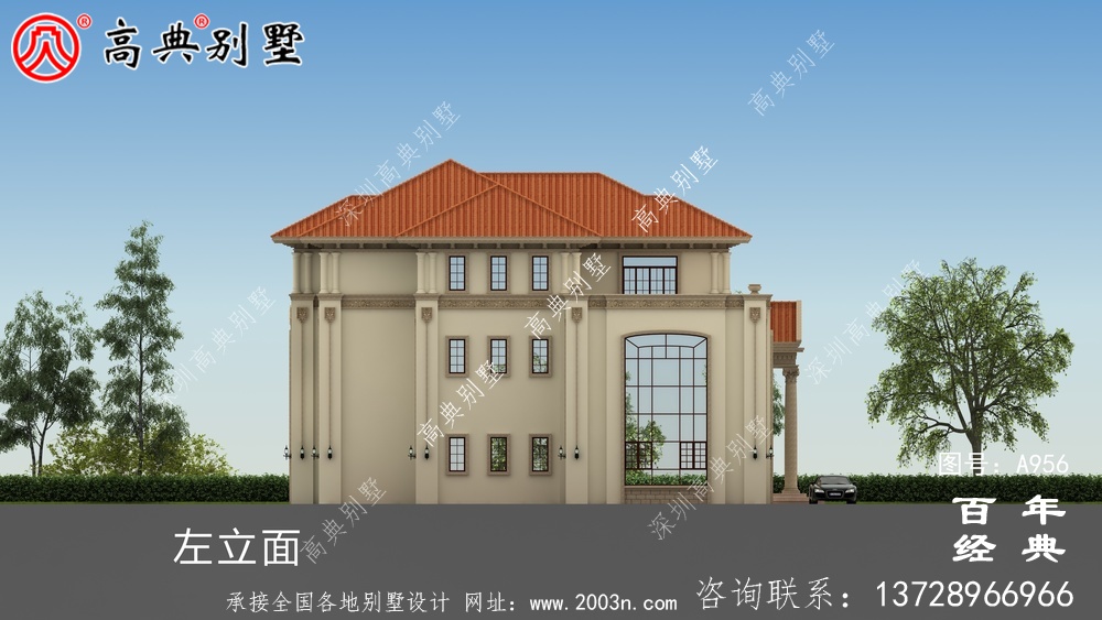 最新歐式三層別墅設計圖紙及效果圖_三層別墅外觀效果圖