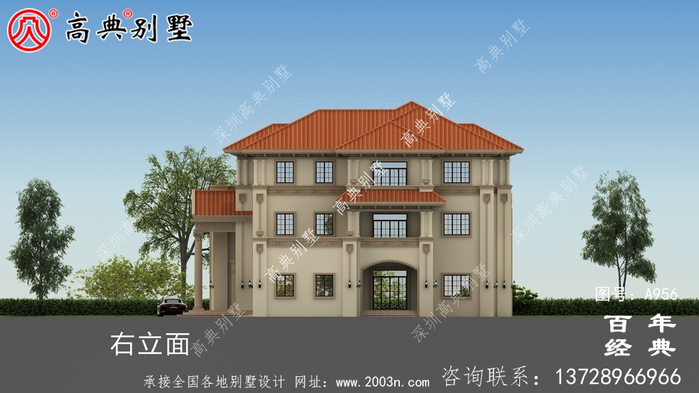 最新歐式三層別墅設計圖紙及效果圖_三層別墅外觀效果圖
