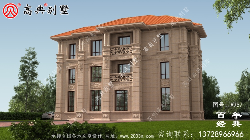 歐式豪華復(fù)式三層別墅設(shè)計圖紙及效果圖_三層別墅設(shè)計圖