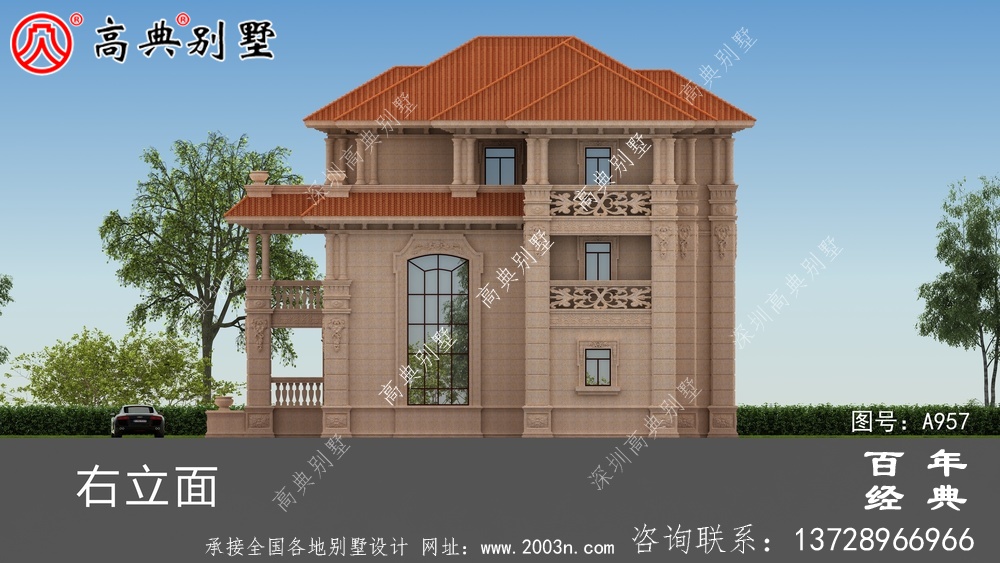 歐式豪華復(fù)式三層別墅設(shè)計圖紙及效果圖_三層別墅設(shè)計圖