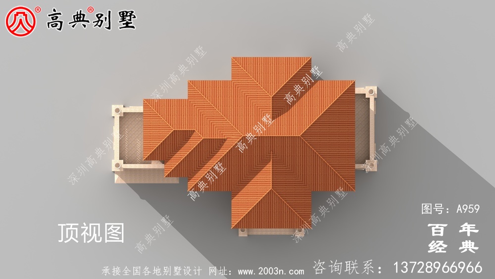 歐式二層復式別墅設計圖紙及設計效果圖_鄉村雙層歐式別墅設計