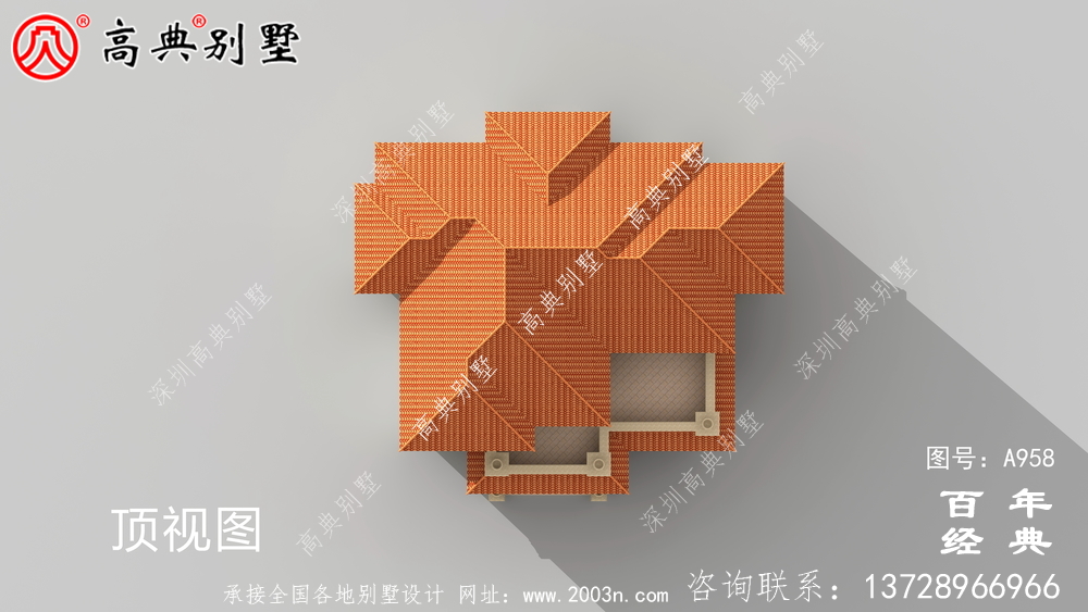 歐式三層帶露臺復式別墅設計圖紙及效果圖_三層別墅圖紙