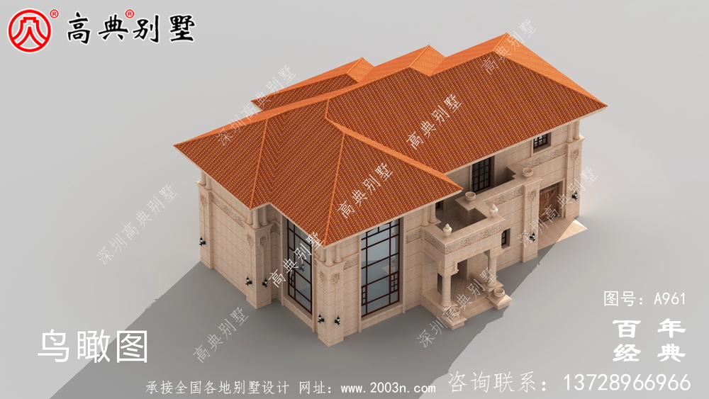 兩層帶車庫的農村別墅設計圖紙及效果圖_兩層農村自建別墅設計圖