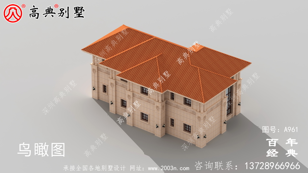 兩層帶車庫的農村別墅設計圖紙及效果圖_兩層農村自建別墅設計圖