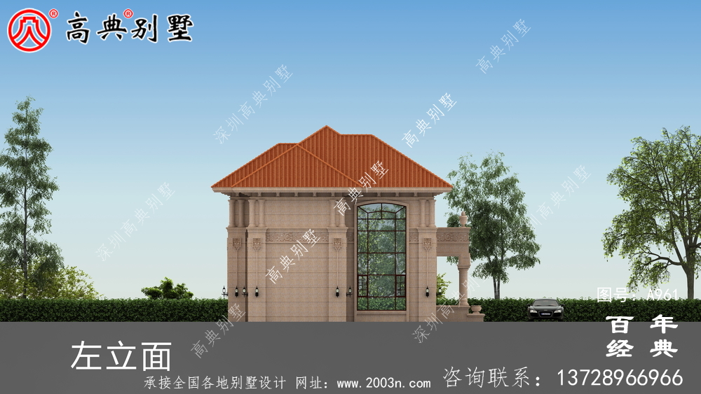 兩層帶車庫的農村別墅設計圖紙及效果圖_兩層農村自建別墅設計圖