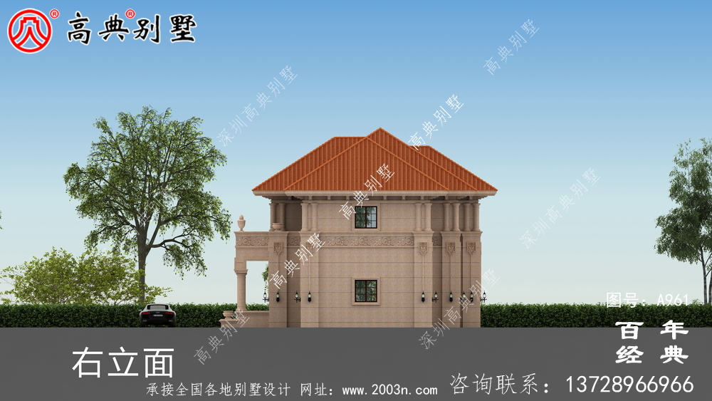 兩層帶車庫的農村別墅設計圖紙及效果圖_兩層農村自建別墅設計圖
