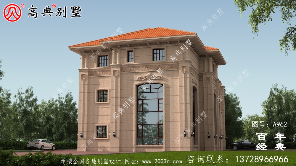 歐式大氣復(fù)式三層別墅設(shè)計(jì)施工圖及效果圖_三層別墅圖紙