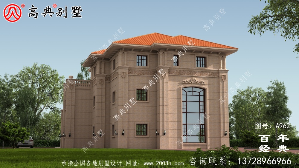 歐式大氣復(fù)式三層別墅設(shè)計(jì)施工圖及效果圖_三層別墅圖紙