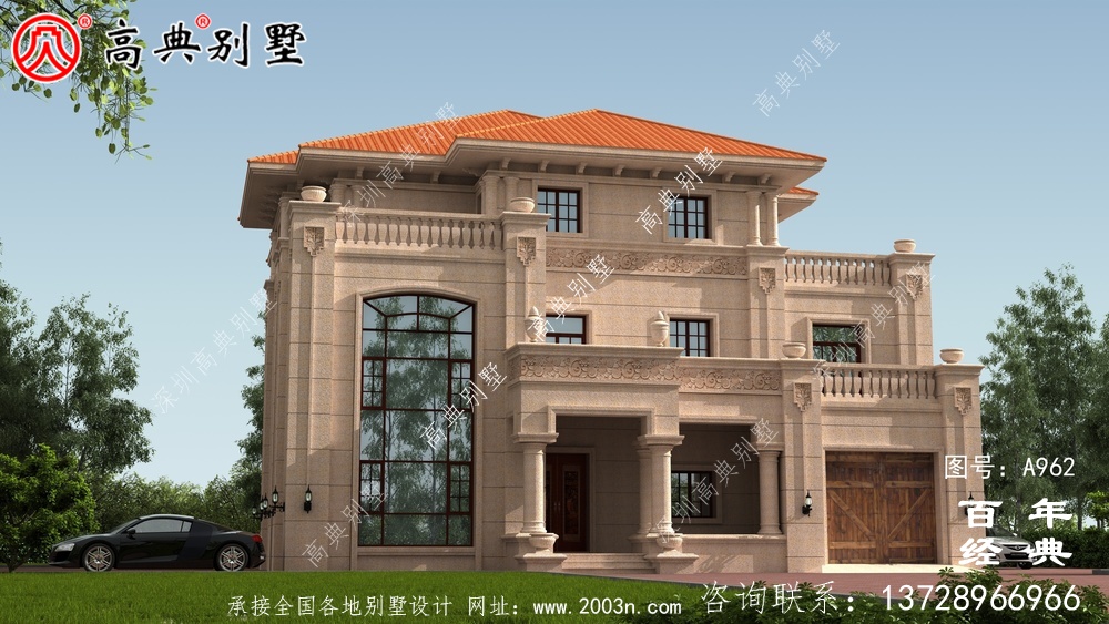 歐式大氣復(fù)式三層別墅設(shè)計(jì)施工圖及效果圖_三層別墅圖紙