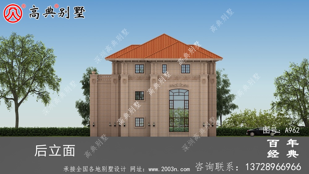 歐式大氣復(fù)式三層別墅設(shè)計(jì)施工圖及效果圖_三層別墅圖紙