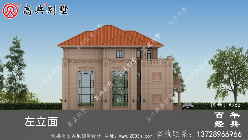 歐式大氣復(fù)式三層別墅設(shè)計(jì)施工圖及效果圖_三層別墅圖紙