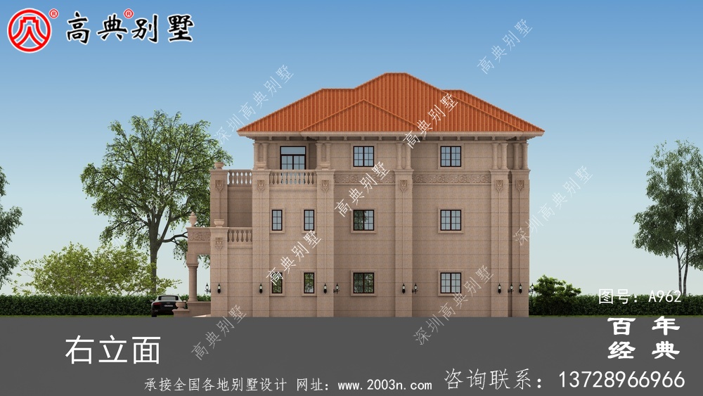 歐式大氣復(fù)式三層別墅設(shè)計(jì)施工圖及效果圖_三層別墅圖紙