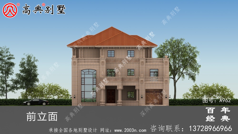 歐式大氣復(fù)式三層別墅設(shè)計(jì)施工圖及效果圖_三層別墅圖紙