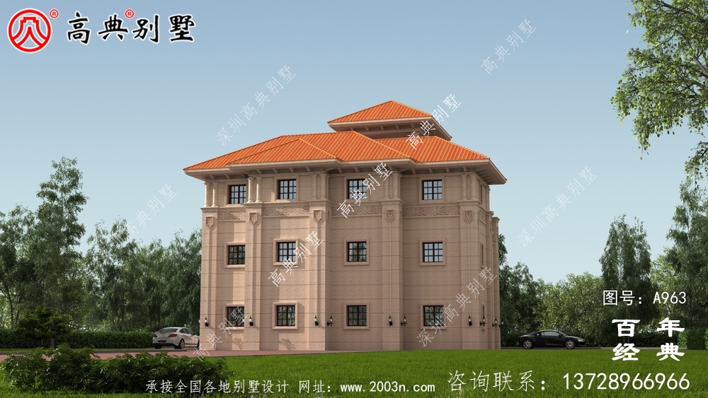 復(fù)式三層農(nóng)村別墅外觀效果圖與施工圖設(shè)計(jì)_農(nóng)村三層別墅設(shè)計(jì)圖
