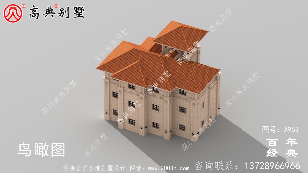 復(fù)式三層農(nóng)村別墅外觀效果圖與施工圖設(shè)計(jì)_農(nóng)村三層別墅設(shè)計(jì)圖