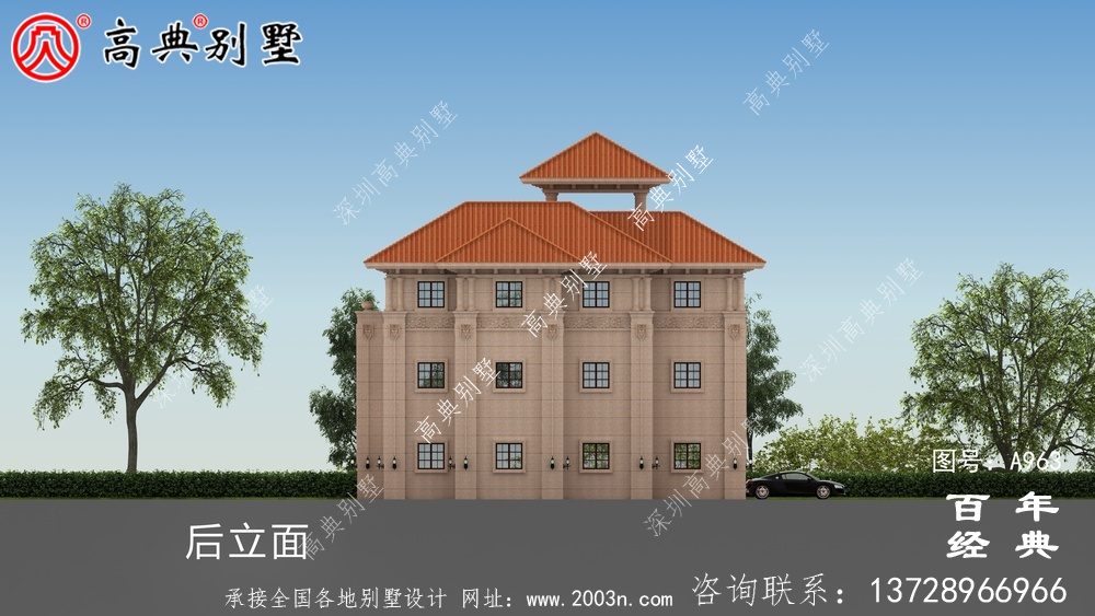 復(fù)式三層農(nóng)村別墅外觀效果圖與施工圖設(shè)計(jì)_農(nóng)村三層別墅設(shè)計(jì)圖