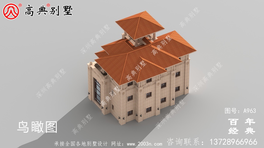 復(fù)式三層農(nóng)村別墅外觀效果圖與施工圖設(shè)計(jì)_農(nóng)村三層別墅設(shè)計(jì)圖