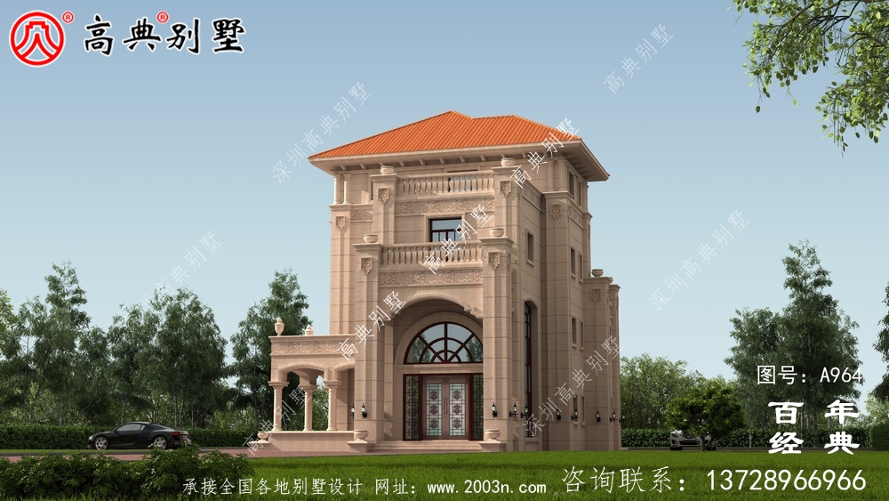 復式四層帶陽臺鄉村別墅設計圖紙及效果圖_四層別墅設計圖紙
