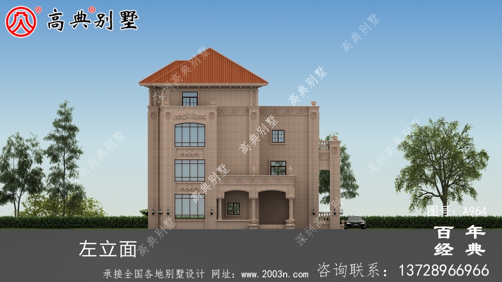 復式四層帶陽臺鄉村別墅設計圖紙及效果圖_四層別墅設計圖紙