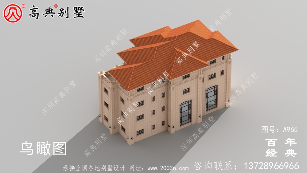 歐式高檔四層復式別墅設計圖紙及效果圖_四層別墅設計圖