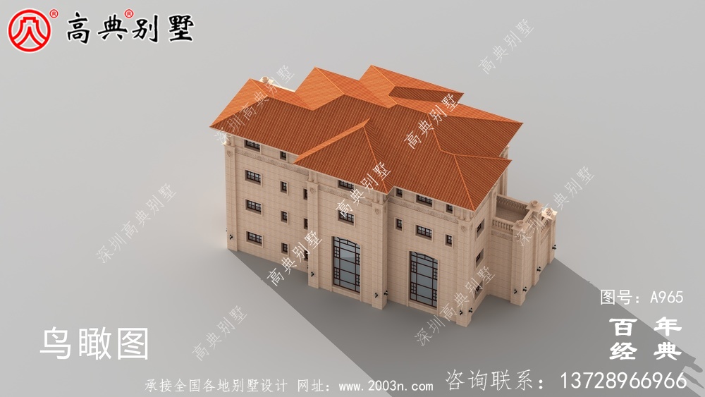 歐式高檔四層復式別墅設計圖紙及效果圖_四層別墅設計圖
