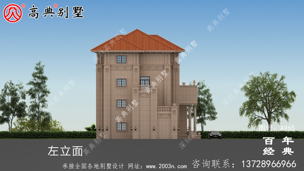 歐式高檔四層復式別墅設計圖紙及效果圖_四層別墅設計圖
