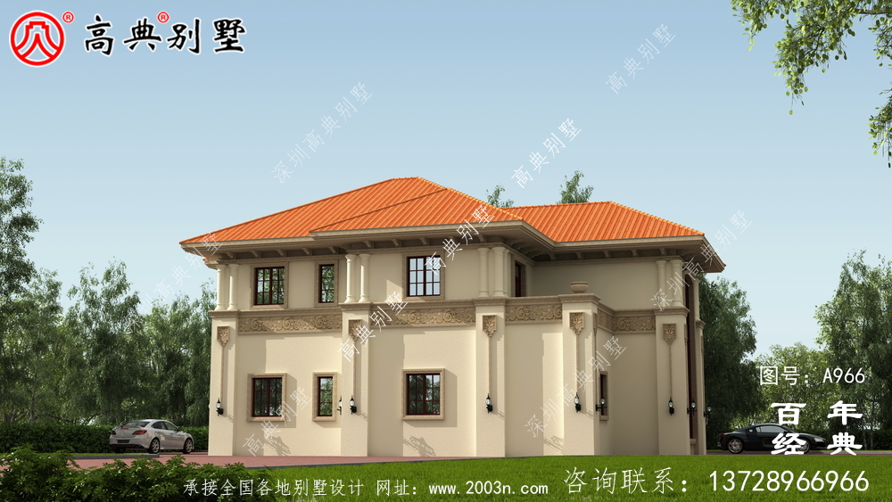 新農(nóng)村建設(shè)二層帶車庫鄉(xiāng)村小別墅設(shè)計圖紙_農(nóng)村雙層自建房別墅圖紙