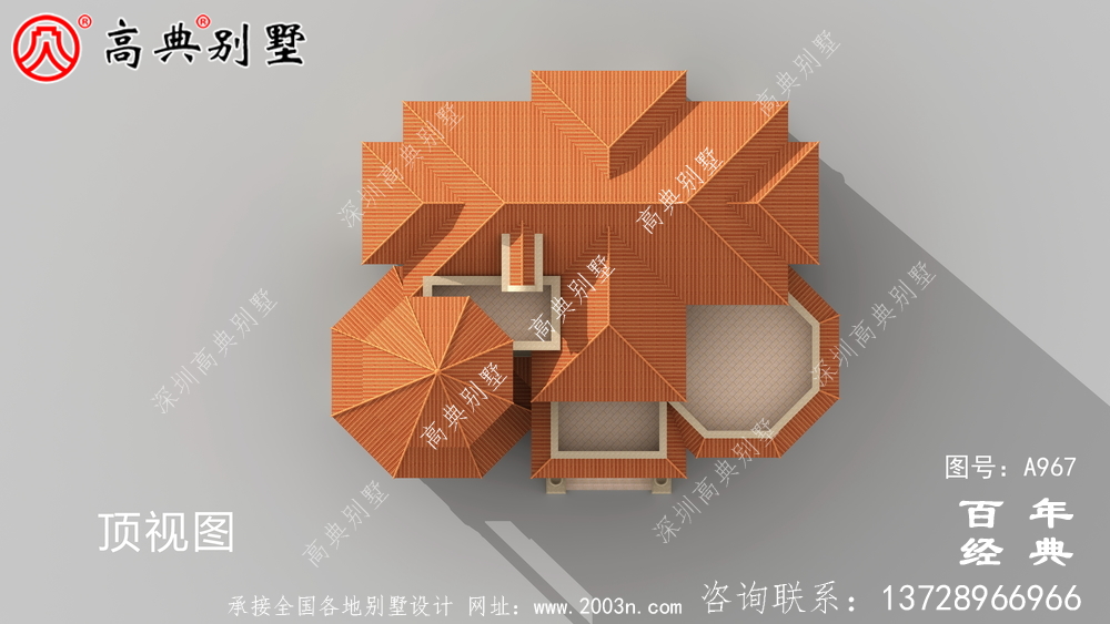 歐式復式三層帶陽臺別墅設計圖紙及效果圖_三層別墅圖紙