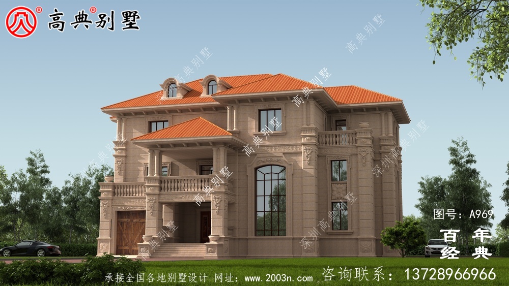 新農村復式三層別墅設計圖與效果圖_三層鄉村住宅設計圖