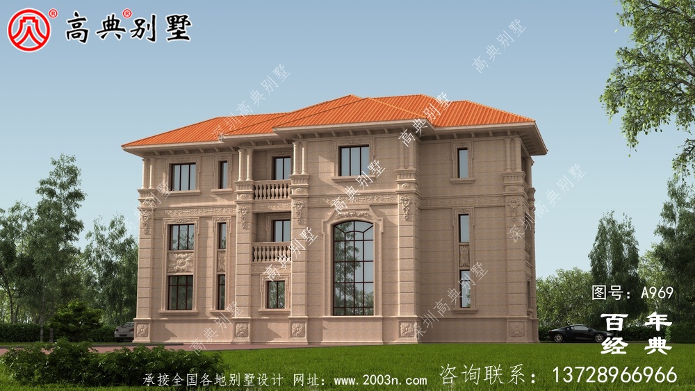 新農村復式三層別墅設計圖與效果圖_三層鄉村住宅設計圖