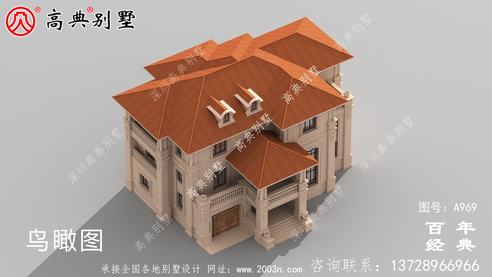 新農村復式三層別墅設計圖與效果圖_三層鄉村住宅設計圖
