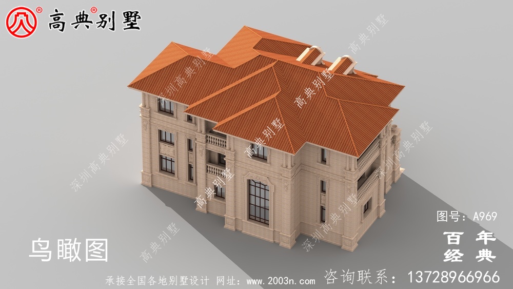 新農村復式三層別墅設計圖與效果圖_三層鄉村住宅設計圖