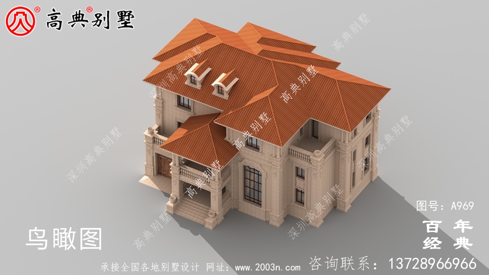 新農村復式三層別墅設計圖與效果圖_三層鄉村住宅設計圖