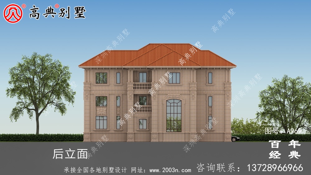 新農村復式三層別墅設計圖與效果圖_三層鄉村住宅設計圖