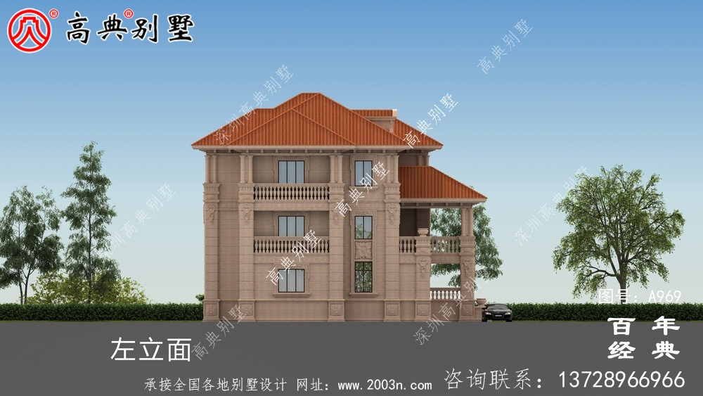 新農村復式三層別墅設計圖與效果圖_三層鄉村住宅設計圖