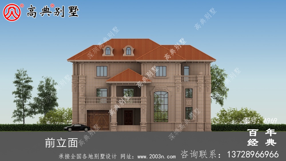 新農村復式三層別墅設計圖與效果圖_三層鄉村住宅設計圖