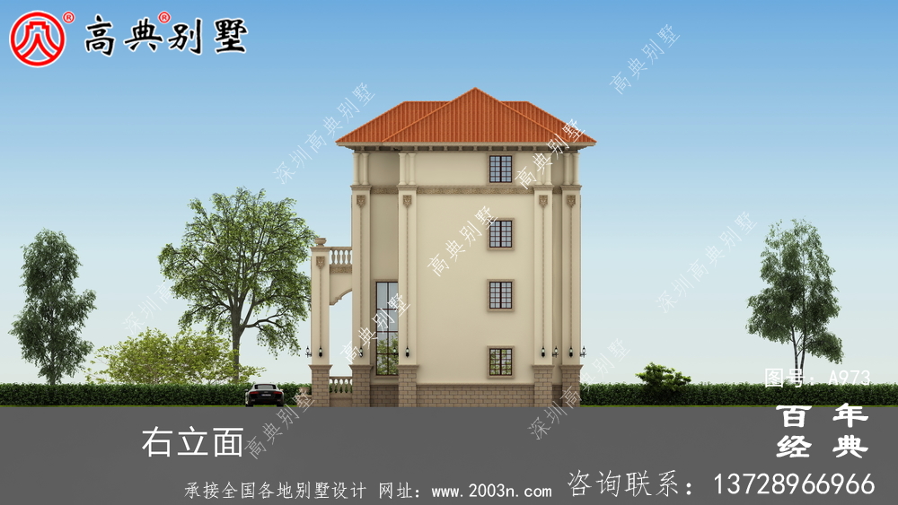 歐式四層獨棟別墅設(shè)計圖紙及效果圖_四層鄉(xiāng)村住宅設(shè)計圖