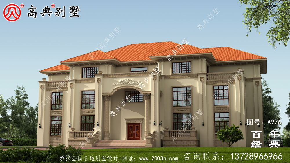 三層豪華歐式別墅設計圖及效果圖_三層農村別墅設計圖