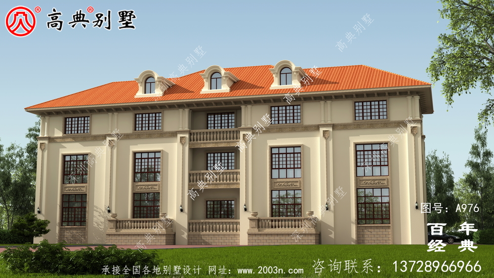 三層豪華歐式別墅設計圖及效果圖_三層農村別墅設計圖