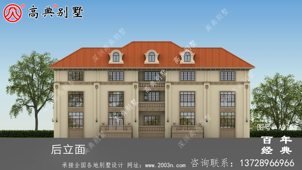 三層豪華歐式別墅設計圖及效果圖_三層農村別墅設計圖