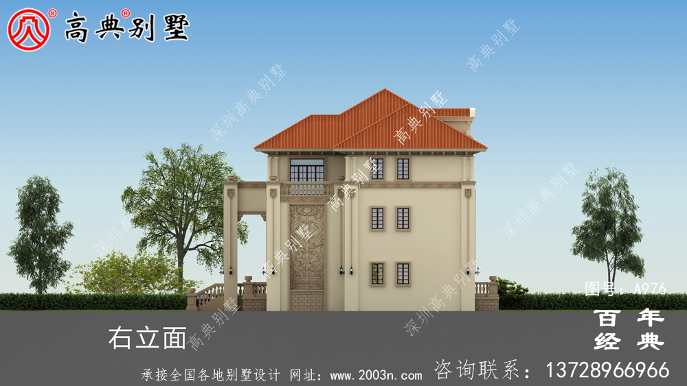 三層豪華歐式別墅設計圖及效果圖_三層農村別墅設計圖