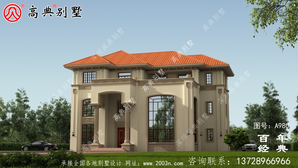 歐式三層舒適別墅帶露臺設計圖及效果圖_鄉村三層別墅設計圖 歐式三層舒適別墅帶露臺設計圖及效果圖_鄉村三層別墅設計圖