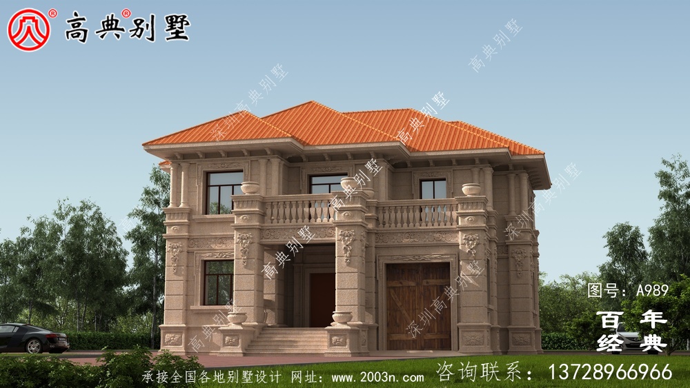 兩層帶車庫的農村別墅設計圖紙及施工圖_兩層別墅建筑設計圖 兩層帶車庫的農村別墅設計圖紙及施工圖_兩層別墅建筑設計圖